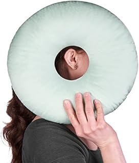 Piercing Pillow | Ear Piercing Pillow for Side Sleepers | Relieves Ear Pain | Adjustable Filling | Donut Pillow for Ear | Reduces Ear Pressure | Pillow with Ear Hole | CNH Ear Pillow | Earring Pillow