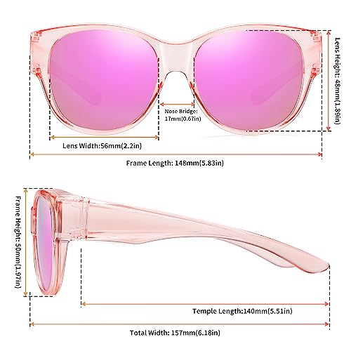 Image of GEGURI Polarized Sunglasses Fit Over Glasses for Men Women, Oversized Square Sun Glasses UV400 Protection Shades