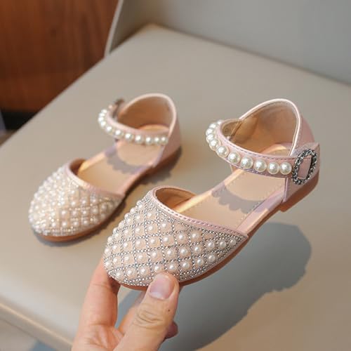 Toddler Girls Glitter Pearl Sandals Adjustable Straps Closed Toe Kids Mary Jane Shoes Dress up Wedding Outdoor2