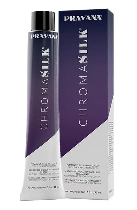 ChromaSilk Hair Color Creme 3oz Permanent hair coloring Silk & Keratin Protein (Pravana 6N)