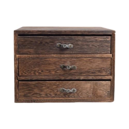 ＡＷＨＡＯ Caja de Almacenamiento de Escritorio con Cajones, Organizador de Joyas para Dormitorio, Encimera Y Anillos.