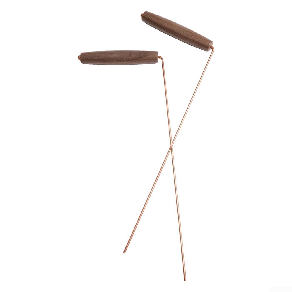99.9% Copper Divining Rod With Walnut Handle, Dowsing Rod Kit For Water, Minerals, Lost Items Seeking
