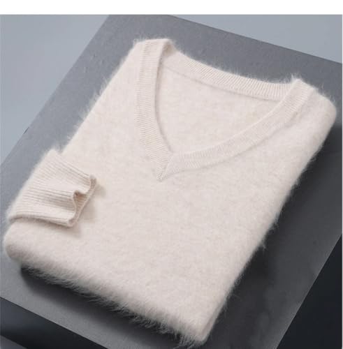 Rfmfkkg Men's Cashmere Sweater V-Neck Pullover Knitted Business Long Sleeve Pullover Jumpers2