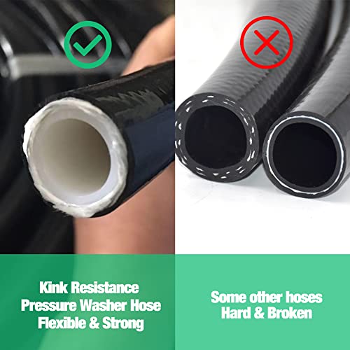 Gulrear Pressure Washer Hose 50 Ft 1/4 Inch Kink Resistant Power Washer Hose Up To 3200 Psi Replacement For Most Brands Gas And Electric Pressure Washer thumb #6