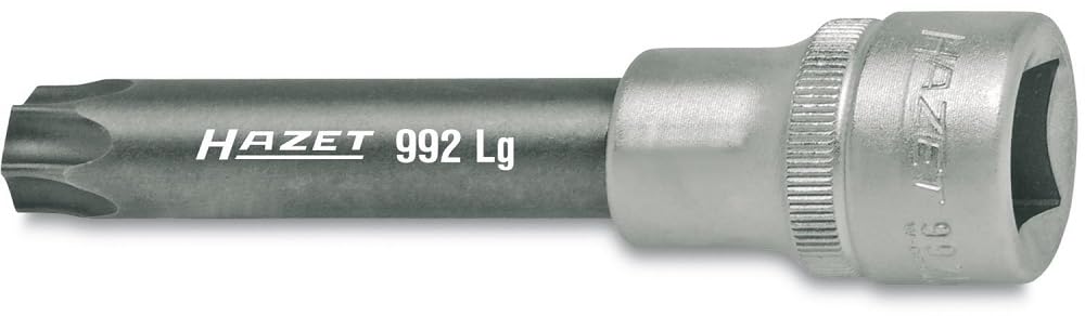 Douille mâle Hazet 992LG-T50 pour débloquer les vis Torx T50 foirées avec carré creux 12,5 mm