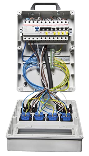 VOTHA® Kunststoff-StandverteilerKÖLN mit FI-Schalter Eingang CEE 32 A, 400 V, Steckdose 230 V~ 3, CEE 16 A, 400 V~ 2, CEE 32 A, 400 V~ 1, LS 16 A, 1-polig, C 1, LS 16 A, 3-polig, C 1