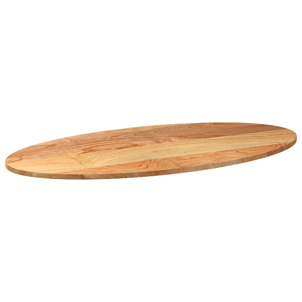 Owalny blat stołu jasnobrązowy z litego drewna dębowego 120 x 60 x 2 cm, szlifowany i lakierowany, uniwersalny blat biurka do domu i biura