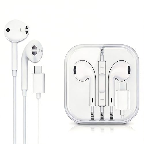 Elechome Type C Headphones Wired USB C Earbuds with mic In Ear Earphones USBC Compatible with iPhone 16/15 Pro Max Samsung Galaxy A06/A16/S25/S24/S23/Ultra Xiaomi Redmi OnePlus HONOR