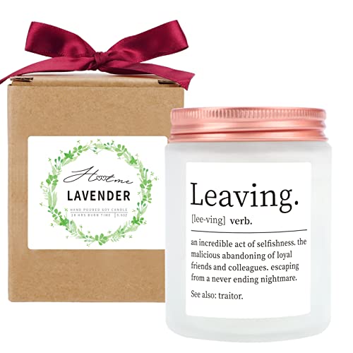 Coworker Leaving Candle, Funny Going Away Gift For Coworker, Goodbye Gifts For Coworker, Farewell Gifts Retirement Gifts New Job Gifts For Women Men, Lavender Scented Soy Candle #TOP6