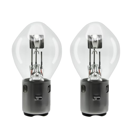 PWEOW S2 BA20D Chinese Scooter Light Bulb for 50Cc 150Cc 250Cc 12V 35/35W Moped Headlight Compatible With Znen Jonway Tank Baron,ATV and More 2-Pack