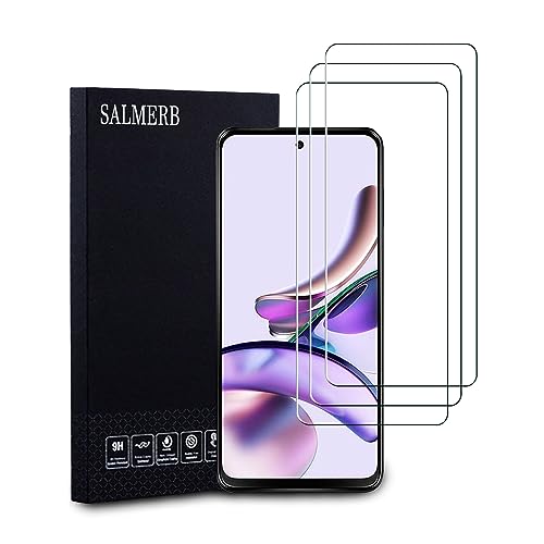 SALMERB Motorola Moto G13 Screen Protectors (3 Pack), 9H Tempered Glass Film for Motorola Moto G13 Moto G23 Anti-Scratch Anti-Fingerprint Glass Screen Protectors Zero Bubbles Ultra-clear 99.99%
