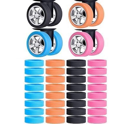 ncry Travel Luggage Wheel Cover, Luggage Suitcase Wheels Protector Covers | Silicone Spinner Wheels, Reduce Noises Carry On Luggage (Multi-Colour, Pack of 8)-picture-52