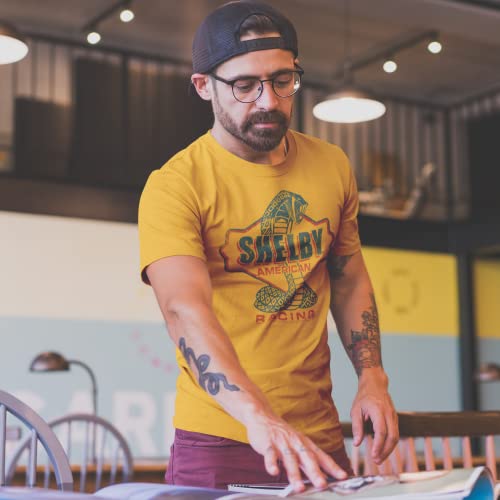 Carroll Shelby Vintage Racing Cobra Snake American Race Car Adult T-Shirt Graphic Tee Ginger #TOP2