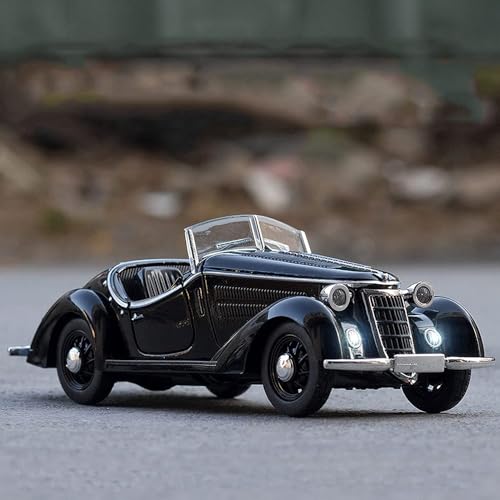 Image of Scale Vintage Toy Car Diecast Metal Vintage Model Car for Kids Light Sound Pull Back Openable Door Toy