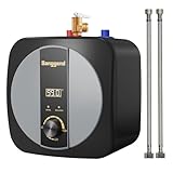 Ganggend 2.5 Gallon Electric Mini-Tank Water Heater, 110V/120V Under Sink Instant Hot Water Heater with Digital Temperature Display & Pressure Relief Valve, for Kitchen, Bathroom, RV, Laundry, Office