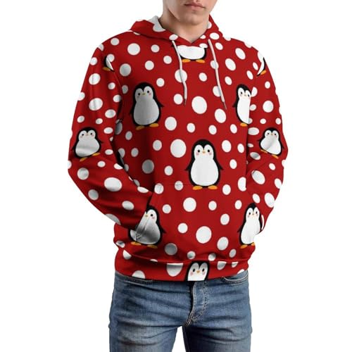 Sweats à capuche manche longue pull imprimé pingouin UMENG - 6