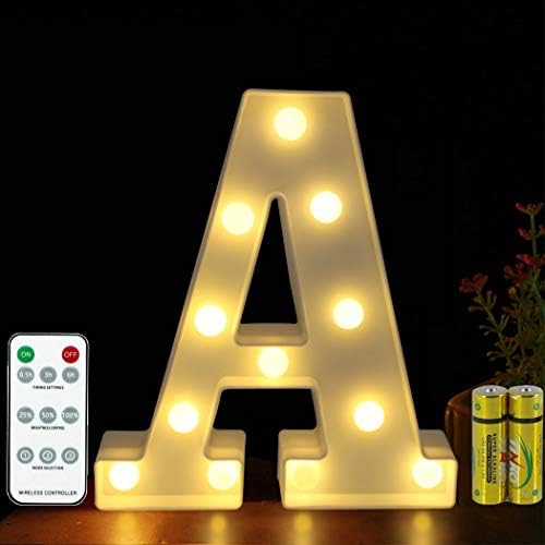 HONPHIER® Letter Lights Decorative LED Alphabet Lights Remote Control Marquee Decoration Light Up Sign Battery Operated for Birthday Party Wedding Receptions Holiday Bar Home Bedroom Bath Decor (M)