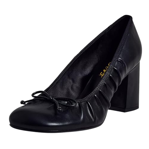 FOWT Women Round Toe Cute Bow Pumps Chunky Block Mid Heels Slip on Formal Office Party Shoes Size 4-16 US