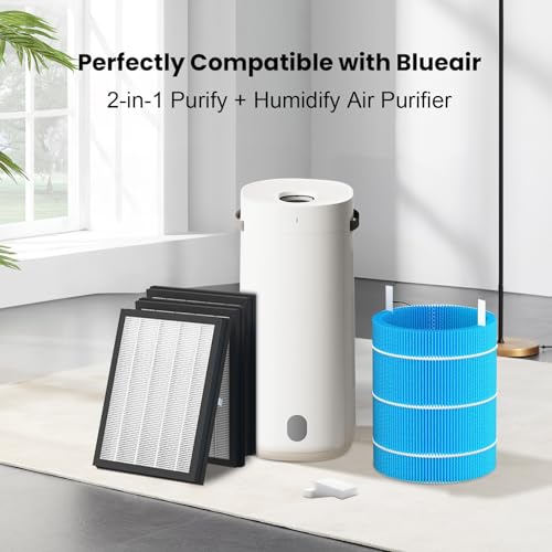 Image of DH3i Replacement Particle Filter & Wick Filter Compatible with Blueair 2-in-1 Purify + Humidify Air Purifier and Humidifier, True HEPA Filter High-Efficiency Activated Carbon Filter for Baby Bedroom