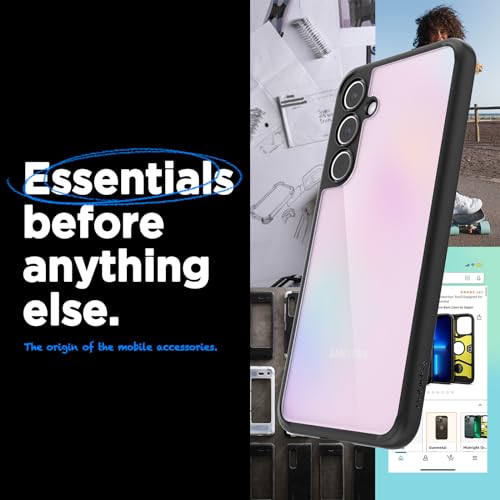 Image of Spigen Ultra Hybrid | Samsung Galaxy A55 5G Case [Transparent] [Air Cushion Protection] Galaxy A55 5G Back Cover | TPU+PC - Matte Black