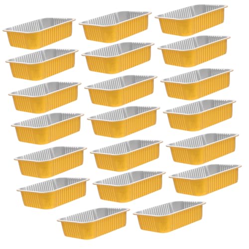 DECOMELODY 20 Piezas caja de embalaje desechable lata de pan bandeja de servicio dividida Condimentos revestimientos no moldes para hornear bandeja de preparación de comidas papel de aluminio