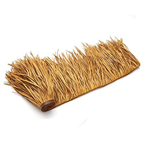 Techo de paja artificial de PE y PVC de 0.5x8m en color amarillo para decoración de jardines 2