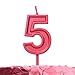 GET FRESH Number 5 Birthday Candle â€“ Red Number Five Candle on Stick â€“ Elegant Red Number Candles for Birthday Anniversary Wedding â€“ Perfect Babyâ€™s 5th Birthday Candle Cake Topper â€“ Red 5 Candle