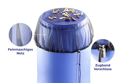 Maximex Regentonnen-Netz, verhindert Blätter in der Regentonne, besonders feinmaschig, hindert Mücken an der Eiablage, mit praktischem Zugband, passend für alle Regentonnen bis 80 cm, (Ø): 95 cm