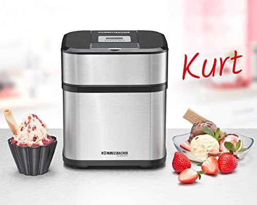 Bild 2 - ROMMELSBACHER Eismaschine IM 12 Kurt - für Speiseeis, Frozen Yogurt, Sorbet & Slush, 1,5 Liter Gefrierbehälter, 500 ml Füllmenge, Zeitschaltuhr, leichte Reinigung, Eisportionierer
