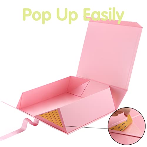 Happy Potato Extra Large Gift Box With Lids, 16.3X14.2X5 Inches, Big With Ribbon, Pink, Large For Clothes And Large Gifts (Glossy Pink) #TOP4