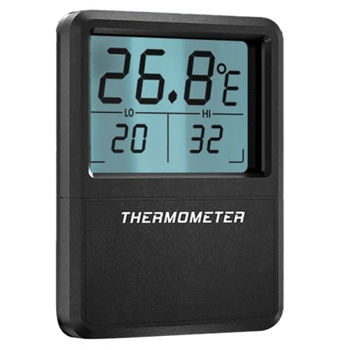 Muloo Electronic Aquarium Water Thermometer Easy-to-Read Digital Display Water Temperature Measuring Tool for Fish Tank, Approx. 5.8x7.5cm/ 2.28x2.95in, Black