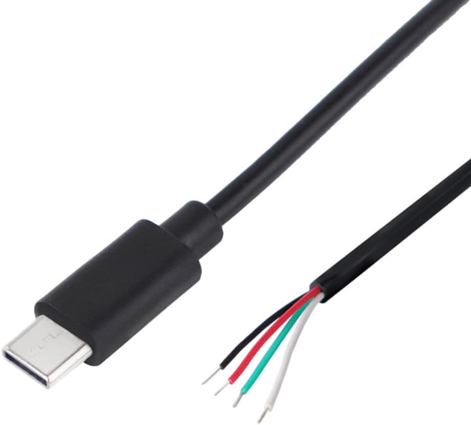 YSJJZRL Typ-C USB-Kabel Mit Offenem Ende – DIY Ladekabel, 2M, Schwarz, 5V 2A