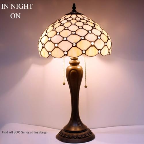 Image of WERFACTORY Tiffany Lamp 21 Inch Stained Glass Table Lamp Desk Reading Light