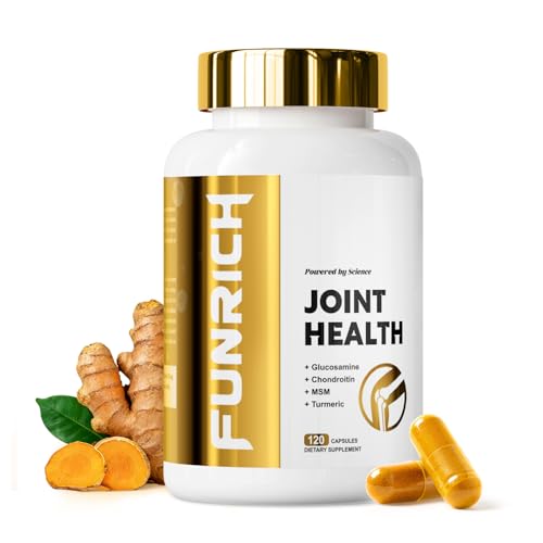 FUNRICH Glucosamine Chondroitin MSM 2100mg- Joint Support Supplement for Women and Men with MSM, Turmeric & Boswellia, for Cartilage, Joint Comfort and Flexibility - 120 Capsules