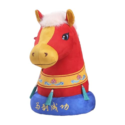 Generisch Peluche de caballo – Mascota de Año Nuevo Chino | Peluche de la suerte para el Festival de Primavera | Decoración festiva como símbolo de felicidad y prosperidad | Regalo de Año Nuevo