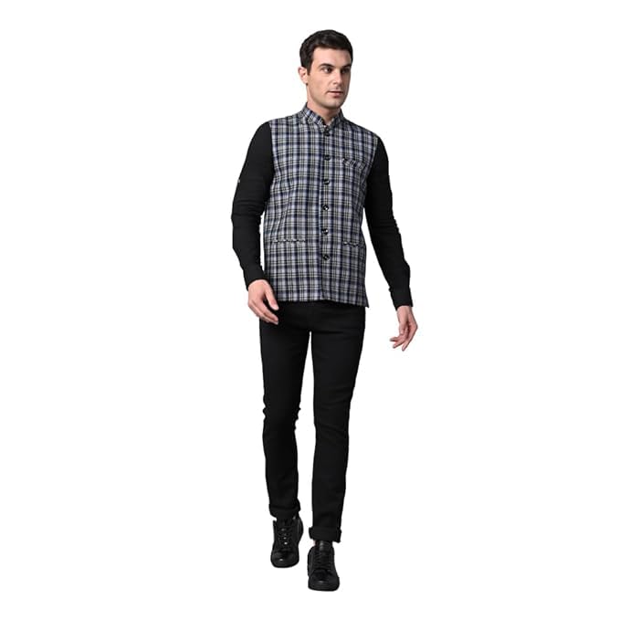Image of DEIFIC Men's Export-Quality Indian Traditional Nehru Jacket /Waistcoat
