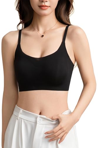 PRESSLIM(プレスリム) エアリーシームレスブラ (ブラック/Lサイズ) シームレス 下着 レディース ブラジャー ノンワイヤー ナイトブラ 極薄 通気性 締め付けないの商品画像（Amazon）
