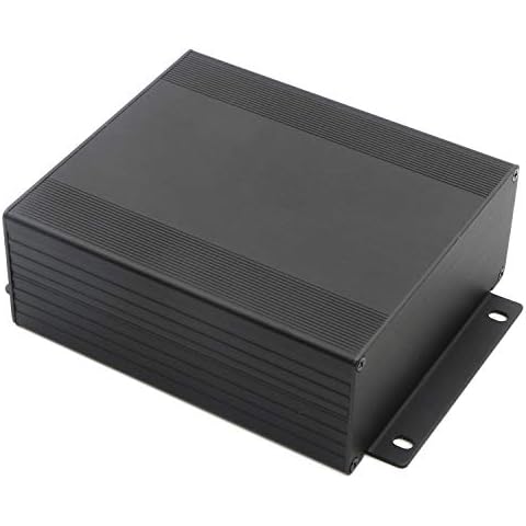 JIUWU Aluminum Enclosure Sand Blasting Box Instrument Profile Components Case Drawing Amplifier DIY Aluminum Shell Black 107 x 47 x 123mm (WxHxL) Cover