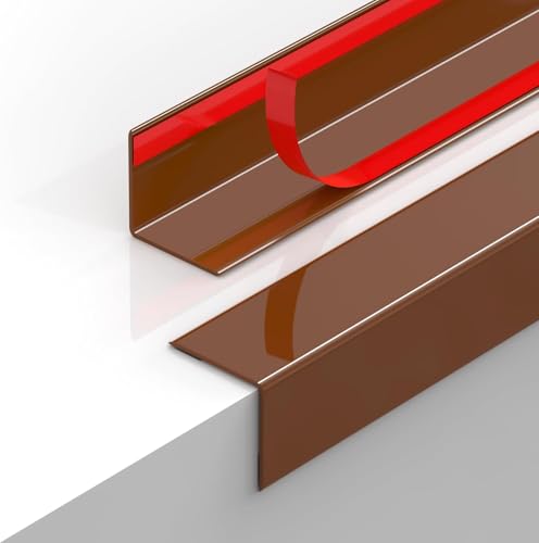 Image of 2PCS Wall Corner Protectors Guards - Self Adhesive Corner Protector & Corner Guards for Walls Edge Protection, Easy to Apply - No Tools Needed(Brown, 47.24 inchx1.18 inch)