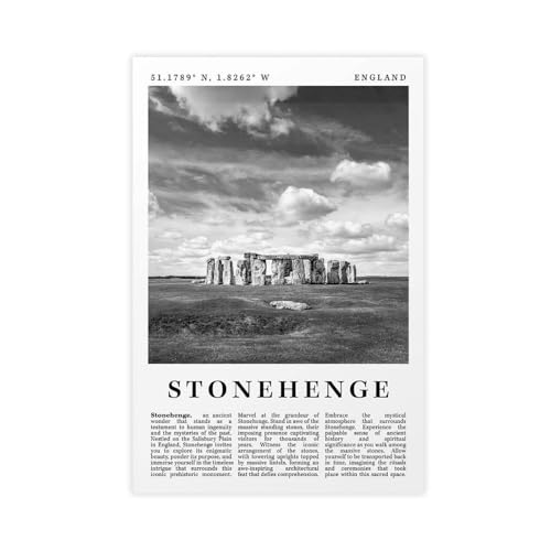 Cadeau idéal : tableau paysage Stonehenge Angleterre impression sur toile