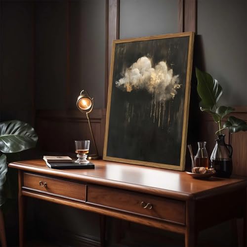 Dark Moody Cloud Wall Art, Vintage Cloud Rain Wall Decor Paintings Abstract Gothic Sky Landscape Academia 3D Texture Hand Painted Sandstone Artwork for Bedroom Living Room 12x16 inch Wood Framed Dark Moody Cloud Wall Art, Vintage Cloud Rain Wall Decor Paintings Abstract Gothic Sky Landscape Academia 3D Texture Hand Painted Sandstone Artwork for Bedroom Living Room 12x16 inch Wood Framed