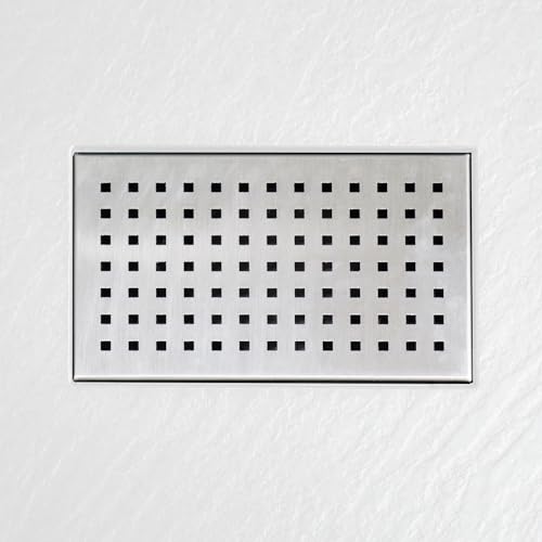 WITEN&NOCK Abdeckung aus Edelstahl für SMC Duschwanne Abflussgitter 120x200 mm