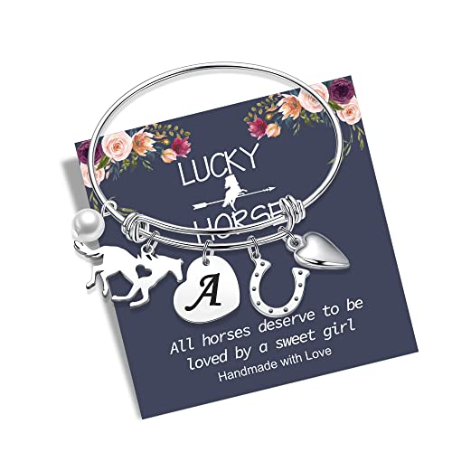 Anoup Horse Gifts For Girls, Horse Stuff Horse Gifts For Women Initial Bracelet For Teen Girls Gifts For Girls Horse Jewelry #TOP23