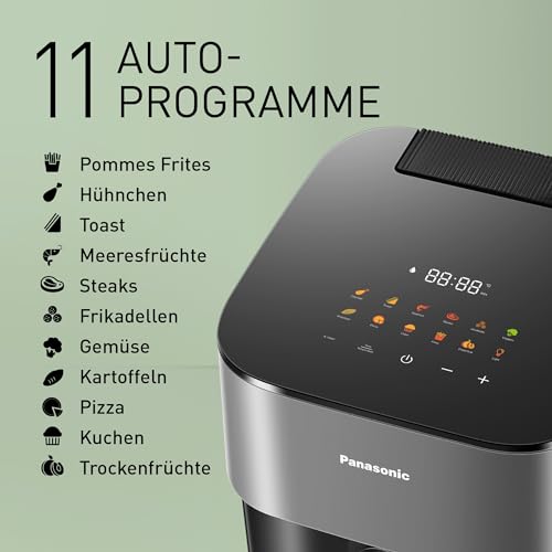Panasonic NF-CC500SXE Air Fryer mit Sichtfenster, 5 l, 80–200 °C, ETM Award 2024, digitaler Timer & LCD-Display, sanfte Dampfzugabe… – Ansicht 6