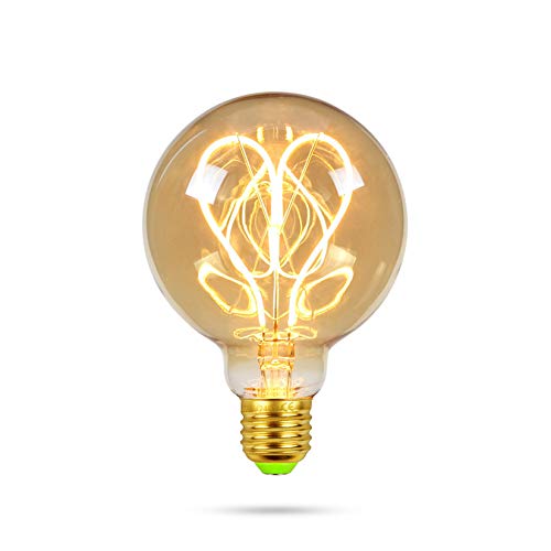 OMGPFR Vintage Lightbulb E27 Filament LED G95, 2700K White Warm White, Remplacement des Lampes Halogènes 40W, Lampe Rustique pour L'éclairage De La Chambre À La Maison,d'or Cover