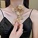 CETVLY Vintage Floral Layered Necklace for Women Designer Flower Metal Tassel Fringe Y-shaped Large Filigree 3D Boho Hawaiian Big Petals Vacation Chic Oversized Statement Fashion Jewelry(Pink)