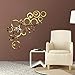 N-K Autocollant mural créatif en forme de cercle 3D - Pour chambre à coucher, salle de bain, salon, chambre d'enfant - Doré - Durable et économique
