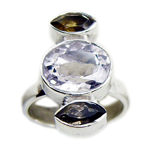 Bague multi-pierres précieuses en argent fait main pour astrologie toutes tailles