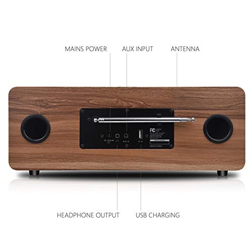 LEMEGA MSY3 Music System,WIFI Internet Radio,FM Digital Radio,Spotify Connect,Bluetooth Speaker,Stereo Sound,Wooden Box,Headphone-out,Alarms Clock,40 Pre-sets,Full Remote and App control-Walnut Finish