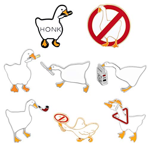 Gillna Enamel Pin Goose Cartoon Brooch Pin 8 Pieces Animal Lapel Pins Jewellery Accessories for Bag Jacket Backpack Decoration Pin Brooch